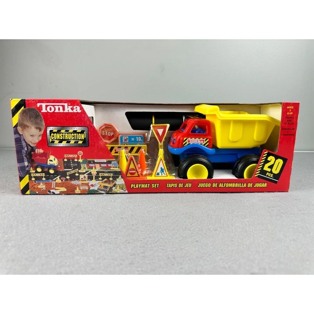 Tonka Construction‎ Vintage 2001 20 Piece Playmat Set Dump Truck Toy New In Box